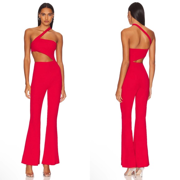 NWT Superdown Emilie Cut Out Jumpsuit in Red Size Medium - Picture 1 of 8